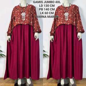 Gamis Jumbo Wanita Ld 130 Cm Bahan Rayon Adem Model Terbaru Kekinian