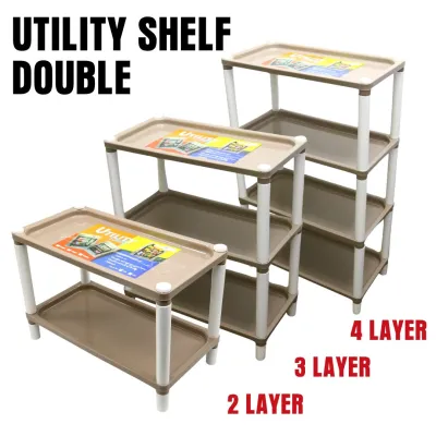 Hodeso Plastic Storage Rack Organizer Shelf 2 3 4 Layer Multipurpose Space Saving Utility Shelf for Home Kitchen Bathroom