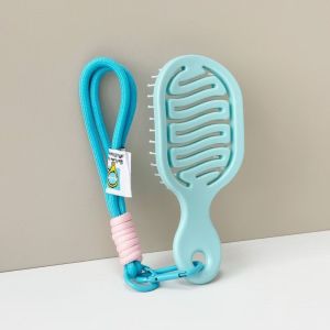 HEFEI Di động Lược chải tóc du lịch mini Chống tĩnh điện có dây đeo Lược chải tóc bỏ túi Lông bàn chải nylon Lược chải tóc Mini Track Phụ nữ