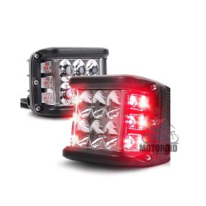 Lampu tembak 6 mata mini + breket lampu flash atau kedip kanan kiri lampu tembak sorot 6 mata mini Universal