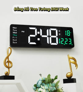 Đồng Hồ Điện Tử Treo Tường DIGI Week LED 3D Có Remote Điều Khiển Từ Xa WorldMart