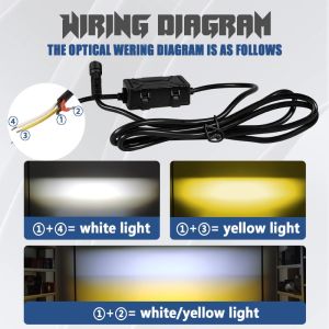 1PCE LED Mini Bi Projector Lamp 3 Inch 3500K-6000K Yellow Low Beam for Auxiliary Lights For Motorcycle 12V 2