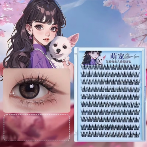 17MILE 120/240 Cluster Eyelash Extensions Natural Eyelashes Super Sticky D Curl False Eyelashes Glue-free False Eyelashes Extension Set Self- Adhesive