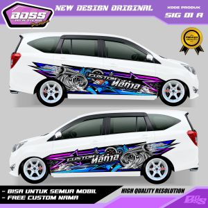 SIG 01 - STIKER DECAL MOBIL SIGRA CALYA BRIO KIJANG HRV MOBILIO PANTHER TERIOS GRATIS CUSTOM NAMA