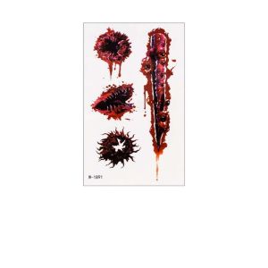 JON09 Zombie Cosplay Halloween Tattoo Stickers Waterproof Eyeball Bloody Makeup Bruise Scab Scar Tattoo Sticker Funny Easy to Use Long Lasting Body Art Scar Decals Halloween Party Supplies