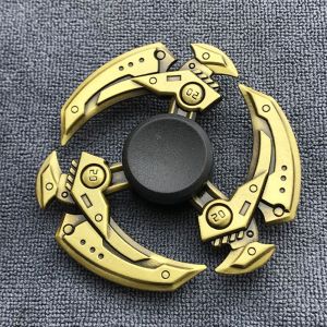 SNSDOJ Metal Finger Spinner Zinc Alloy Brass Color Fidget Spinner Puzzle Toy ADHD Anxiety Hand Spinning Kids Toys