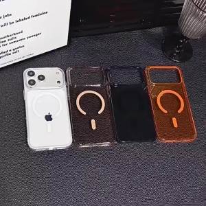 ปลอกศัพท์ไร้สายสีส้มสำหรับ iPhone 17 Pro Max Air 17ProMax 17Pro 17Air ฝาหลัง TPU