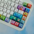 [Keycap Only]American Comics Hand-painted Keycap Doodle Hand Drawn keycap 129 Keys Profile PBT Five-Sided Sublimation For Cherry MX Switch nical Keyboard Keychron/RK61/GK61/Anne Pro 2. 