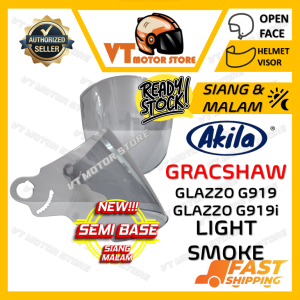 💥SEMI BASE🔥GRACSHAW GLAZZO G919 & G919i🔥OEM by AKILA HELMET VISOR SIANG & MALAM