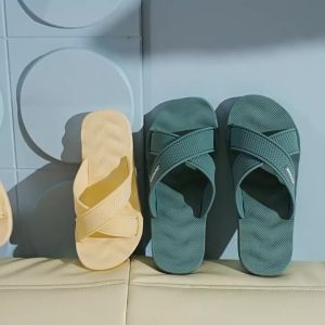 Couples Home-Use EVA Slippers Womens Non-Slip Massage Bathroom Large-Size Slide Sandals Mens