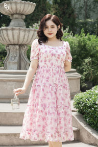 Đầm voan hoa cup ngực dáng dài BIGSIZE (55kg đến 95kg) - 23SD24 - [BUstu Bigsize]