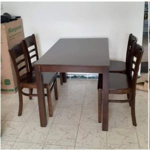 Bàn ăn gỗ cabin 4 ghế - bàn ăn full trắng - bảo hành 12 tháng
