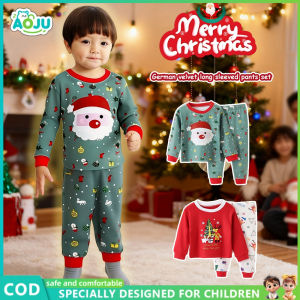 AOJU 0-5Yrs Pajamas Terno Set O-neck Cotton Sleepwear With Long Sleeves Shirt & Pants For Baby Boys Cute Patter Christmas Suit