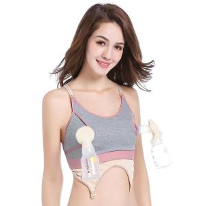 Clip On Hands Free Pumping Bra Mommy Comfortable Breathable Nursing Breastfeeding Maternity
