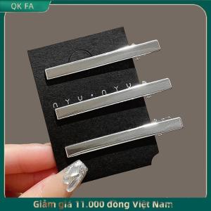 QK FA ✨ 3pcs bạc kim loại mỏ vịt Clip phụ nữ tóc Clips Side bangs phụ nữ phụ nữ barrettes tóc phụ kiện