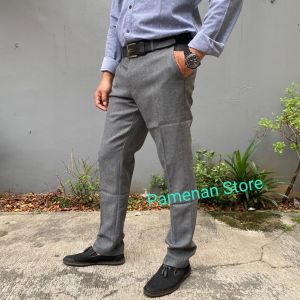 CELANA PANJANG PRIA KERJA SLIM FIT/CELANA FORMAL PRIA/CELANA JAS KANTORAN BAHAN GABARDIN WARNA HITAM MODEL SLIM FIT BAGUS MURAH