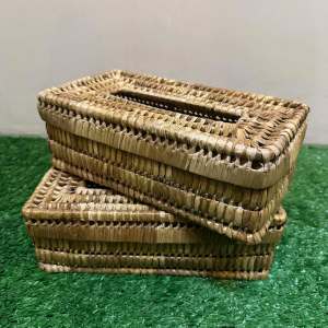 Rectangular Rattan Tissue Holder