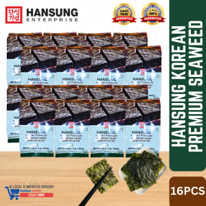 16PCS HANSUNG Korean Premium SEAWEED Seasoned Laver with Olive Oil - Product of Korea