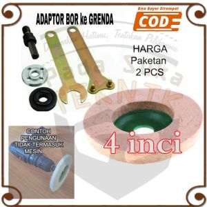 Adaptor Konektor Adaptor Bor Ke Gerinda Arbor + Mata Poles Polishing Wol Disk Stainless Steel Besi