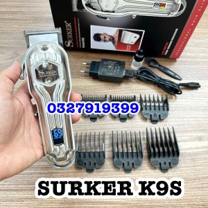 SURKER Tông Đơ Cắt Tóc Cao Cấp SK K9S Pin Li-ion 2500mAh Công Suất 8W Lưỡi Thép Cacbon Không Gỉ Sét Thời Gian Sử Dụng 3 Giờ Liên Tục