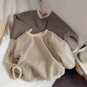 Lawadka 1-8T Cotton Childrens Clothing Long Sleeve T-shirts Striped Baby Boy Girl Tops Casual Kids T-shirt Autumn Spring Tee h260729