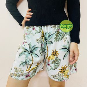 Quần đùi mặc nhà nam nữ - Quần đùi lanh họa tiết hoa quả HOT nhiều màu cực XINH 2024 - Hugo Shop