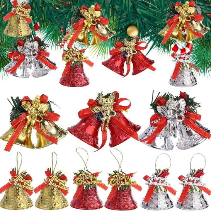 4pcs Bell Christmas Ornaments Jingle Bells Christmas Tree Hanging Pendant  Xmas Gift for Home Xmas New Year Party Decoration