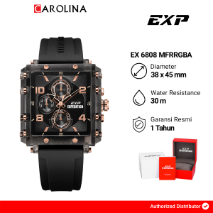 Jam Tangan Pria Expedition EXP EX 6808 MFRRGBA Chronograph Black Dial Black Rubber Strap