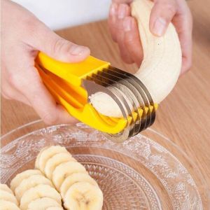 Vegetable Slicer Stainless Steel Multifunctional Banana Slicer Hot Dog Fruit Cucumber Slicer Kitchen Kitchen Cutter Gadgets