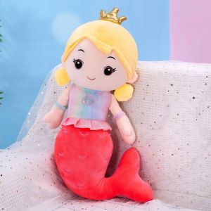 SEETE Mermaid Princess Mermaid Princess Plush Dolls Plush PP Cotton Mermaid Plush Toy Princess Doll Filled Cotton Mermaid Stuffed Toys Birthday Gifts