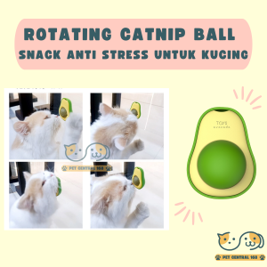 Rotating Catnip Ball Snack Anti Stress Untuk Kucing Bentuk Alpukat