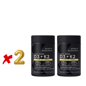 Sports Research D3 + K2 Veggie Softgels Boost Calcium Absorption Support Bone HealthVegetarian Capsule Daily Nutrition Supplement For Adults