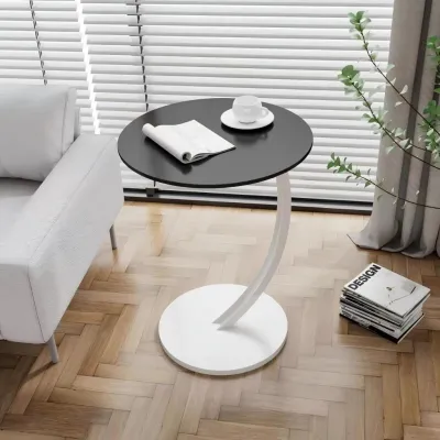 Solid Wood Round Table Multifunctional Nightstand for Bedroom Modern Coffee Table for Living Room Portable Accent Furniture