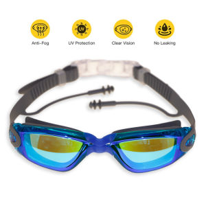Electroplating Swimming Goggles Anti-Fog Anti-UV Adult Goggles Clear Vision Swim Goggles Free Accessories-RABIGALA G7004