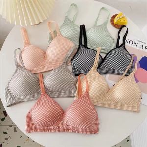BH038 Bra Tanpa Kawat Anti Kendur Bahan Katun Untuk Wanita