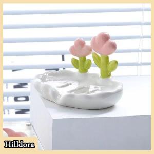 [Hilldora] กล่องสบู่ลายดอกไม้สุดสร้างสรรค์จานวางสบู่กันลื่นอุปกรณ์ห้องน้ำที่วางสบู่สีขาวทะเลสำหรับอาบน้ำในบ้าน