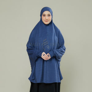 ZAHRAH Telekung Denim Zahrah Umrah (With Zip) Telekung Umrah Berlengan Telekung Lycra Denim