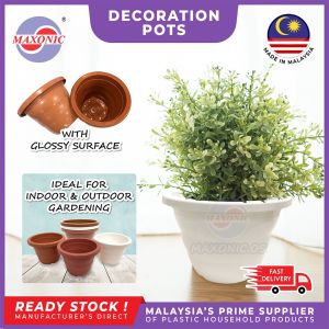 MAXONIC High Quality Round Flower Pots Plastic Decoration Pot Nursery Plant Vege Seedling Pot Pasu Bunga Plastik
