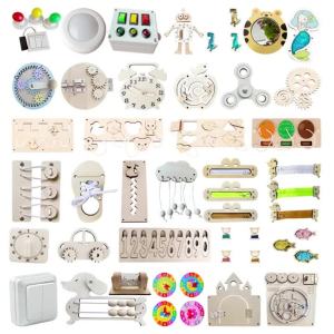 2026 Toddler Busy Board DIY Accessories Baby Montessori Wooden Toys Sensory Activity Board Parts Light Switch Lock for Children Gifts