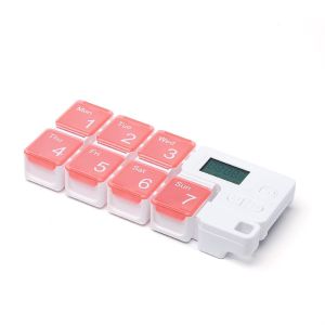 YINGXING 7 Lattice Smart Pill Case Reminder Large Capacity Weekly Pill Organizer Pill Reminder Colorful Container Travel Use