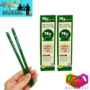 Klik-Beli Pensil 2B Hijau (12 PCS) / My Pencil Grafit For Computer / Pensil Kayu Murah