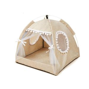 Pet Tent House Portable Removable Lightweight Teepee Puppies Cat Indoor Outdoor Kennels with Breathable Mesh Window