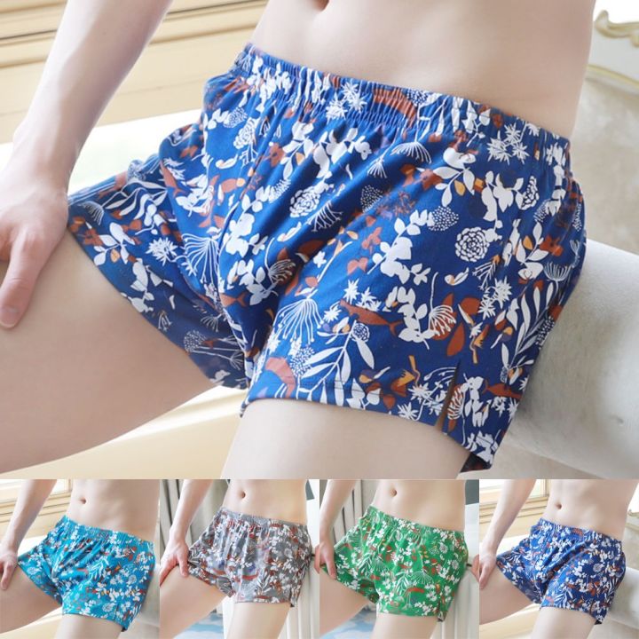 Buy Men's Solid Color Loose Cotton underwear men boxer briefs sexy