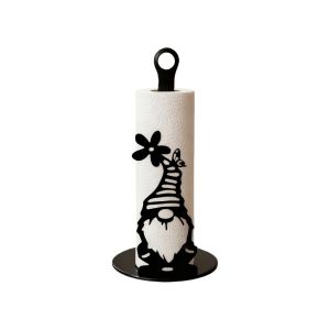 QUA Wooden Base Tissue Holder Cartoon Cute Roll Paper Standing Rack Bird Decoration Food Wrap Storage Rack For Kitchen