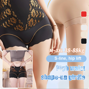 High Waisted Pants For Woman Tummy Control Panties Lace Side Butt Lifting Shapewear Antibacterial Breathable Plus Size