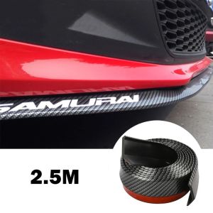 Car Front Bumper Lip Carbon Fiber Rubber Universal Protector Bumper Lip Strip Spoiler Side Skirt Rubber Anti Scratch Protector