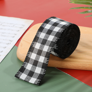 🔥Hot Sale🔥5M/6M  Christmas DIY Fabric Ribbon Burlap Ribbon With Wired Edge Gift Wrapping Christmas Tree Decor Ribbon DIY Wreath Bows Crafts