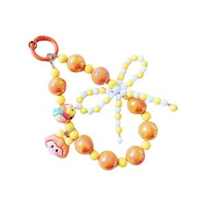 Stylish Phone Strap Keychain Beaded Charm with & Decorative Bowknot Phone Rope Charm for Women Fashion Accessories