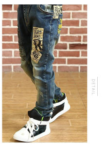 DIIMUU Kids Boys Long Jeans Children Denim Trousers Infant Clothing 5-11 Years