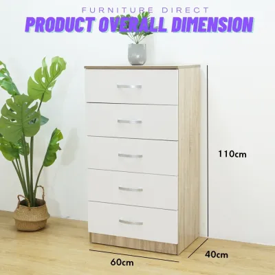 Furniture Direct ESCOT 5 Drawer Chest-Chest drawer drawer cabinet almari baju murah almari baju budak cupboard storage drawer baby drawer baju baby